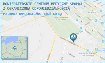 PORADNIA ONKOLOGICZNA - BONIFRATERSKIE CENTRUM MEDYCZNE SPÓŁKA Z OGRANICZONĄ ODPOWIEDZIALNOŚCIĄ - UL. KOSYNIERÓW GDYŃSKICH 61,  ŁÓDŹ-GÓRNA