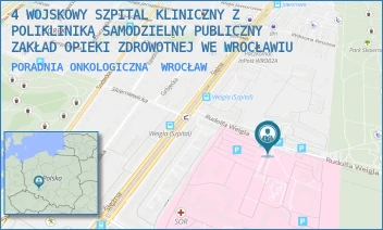 PORADNIA ONKOLOGICZNA - 4 WOJSKOWY SZPITAL KLINICZNY Z POLIKLINIKĄ SAMODZIELNY PUBLICZNY ZAKŁAD OPIEKI ZDROWOTNEJ WE WROCŁAWIU - UL. RUDOLFA WEIGLA 5,  WROCŁAW