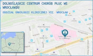 ODDZIAŁ ONKOLOGII KLINICZNEJ VII - DOLNOŚLĄSKIE CENTRUM CHORÓB PŁUC WE WROCŁAWIU - GRABISZYŃSKA  105,  WROCŁAW