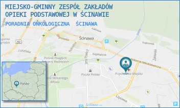 PORADNIA ONKOLOGICZNA - MIEJSKO-GMINNY ZESPÓŁ ZAKŁADÓW OPIEKI PODSTAWOWEJ W ŚCINAWIE - UL. JAGIEŁŁY 2,  ŚCINAWA