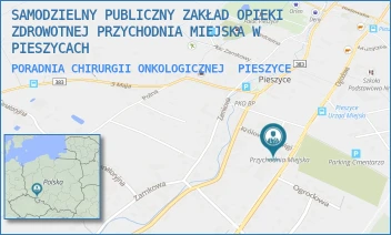 PORADNIA CHIRURGII ONKOLOGICZNEJ - SAMODZIELNY PUBLICZNY ZAKŁAD OPIEKI ZDROWOTNEJ PRZYCHODNIA MIEJSKA W PIESZYCACH - UL. KRÓLOWEJ JADWIGI 1,  PIESZYCE