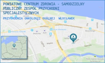 PRZYCHODNIA ONKOLOGII OGÓLNEJ - POWIATOWE CENTRUM ZDROWIA - SAMODZIELNY PUBLICZNY ZESPÓŁ PRZYCHODNI SPECJALISTYCZNYCH - SZPITALNA 6A,  WŁOCŁAWEK