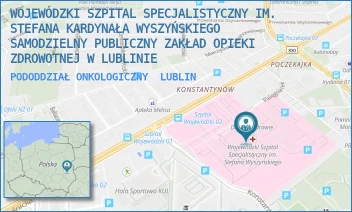 PODODDZIAŁ ONKOLOGICZNY - WOJEWÓDZKI SZPITAL SPECJALISTYCZNY IM. STEFANA KARDYNAŁA WYSZYŃSKIEGO SAMODZIELNY PUBLICZNY ZAKŁAD OPIEKI ZDROWOTNEJ W LUBLINIE - AL. KRAŚNICKA 100,  LUBLIN