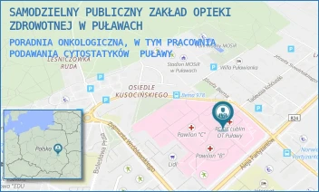 PORADNIA ONKOLOGICZNA, W TYM PRACOWNIA PODAWANIA CYTOSTATYKÓW - SAMODZIELNY PUBLICZNY ZAKŁAD OPIEKI ZDROWOTNEJ W PUŁAWACH - BEMA 1,  PUŁAWY