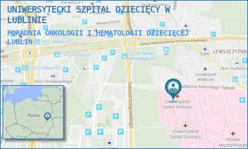 PORADNIA ONKOLOGII I HEMATOLOGII DZIECIĘCEJ - UNIWERSYTECKI SZPITAL DZIECIĘCY W LUBLINIE - PROF. ANTONIEGO GĘBALI 6,  LUBLIN