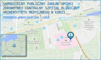 PORADNIA ONKOLOGICZNA - SAMODZIELNY PUBLICZNY ZAKŁAD OPIEKI ZDROWOTNEJ CENTRALNY SZPITAL KLINICZNY UNIWERSYTETU MEDYCZNEGO W ŁODZI - UL. SPORNA 36/50,  ŁÓDŹ