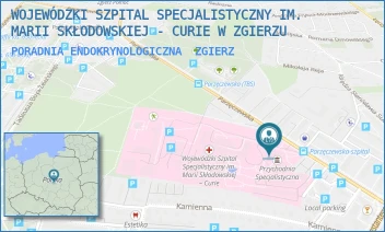 PORADNIA ENDOKRYNOLOGICZNA - WOJEWÓDZKI SZPITAL SPECJALISTYCZNY IM. MARII SKŁODOWSKIEJ - CURIE W ZGIERZU - UL. PARZĘCZEWSKA 35,  ZGIERZ