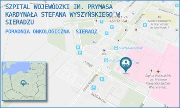 PORADNIA ONKOLOGICZNA - SZPITAL WOJEWÓDZKI IM. PRYMASA KARDYNAŁA STEFANA WYSZYŃSKIEGO W SIERADZU - UL. ARMII KRAJOWEJ 7,  SIERADZ