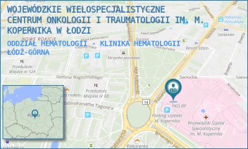 ODDZIAŁ HEMATOLOGII - KLINIKA HEMATOLOGII - WOJEWÓDZKIE WIELOSPECJALISTYCZNE CENTRUM ONKOLOGII I TRAUMATOLOGII IM. M. KOPERNIKA W ŁODZI - PABIANICKA 62,  ŁÓDŹ-GÓRNA