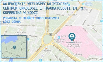 PORADNIA CHIRURGII ONKOLOGICZNEJ - WOJEWÓDZKIE WIELOSPECJALISTYCZNE CENTRUM ONKOLOGII I TRAUMATOLOGII IM. M. KOPERNIKA W ŁODZI - UL. PABIANICKA 62,  ŁÓDŹ-GÓRNA
