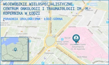 PORADNIA UROLOGICZNA - WOJEWÓDZKIE WIELOSPECJALISTYCZNE CENTRUM ONKOLOGII I TRAUMATOLOGII IM. M. KOPERNIKA W ŁODZI - UL. PABIANICKA 62,  ŁÓDŹ-GÓRNA