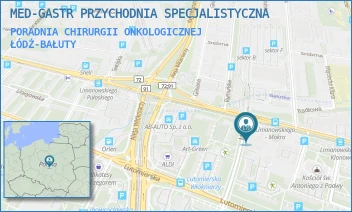 PORADNIA CHIRURGII ONKOLOGICZNEJ - MED-GASTR PRZYCHODNIA SPECJALISTYCZNA - UL. MOKRA 4,  ŁÓDŹ-BAŁUTY