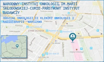 ODDZIAŁ ONKOLOGII II KLINIKI ONKOLOGII I RADIOTERAPII - NARODOWY INSTYTUT ONKOLOGII IM.MARII SKŁODOWSKIEJ-CURIE-PAŃSTWOWY INSTYTUT BADAWCZY - WAWELSKA 15,  WARSZAWA