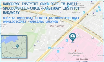 ODDZIAŁ ONKOLOGII KLINIKI GASTROENTEROLOGII ONKOLOGICZNEJ - NARODOWY INSTYTUT ONKOLOGII IM.MARII SKŁODOWSKIEJ-CURIE-PAŃSTWOWY INSTYTUT BADAWCZY - ROENTGENA 5,  WARSZAWA URSYNÓW