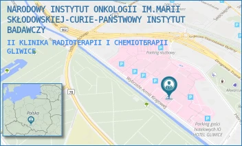 II KLINIKA RADIOTERAPII I CHEMIOTERAPII - NARODOWY INSTYTUT ONKOLOGII IM.MARII SKŁODOWSKIEJ-CURIE-PAŃSTWOWY INSTYTUT BADAWCZY - UL. WYBRZEŻE ARMII KRAJOWEJ 15,  GLIWICE