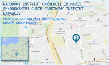 PORADNIA GINEKOLOGII ONKOLOGICZNEJ - NARODOWY INSTYTUT ONKOLOGII IM.MARII SKŁODOWSKIEJ-CURIE-PAŃSTWOWY INSTYTUT BADAWCZY - UL. GARNCARSKA 11,  KRAKÓW-ŚRÓDMIEŚCIE