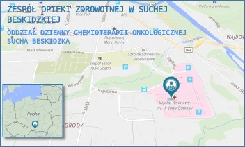 ODDZIAŁ DZIENNY CHEMIOTERAPII ONKOLOGICZNEJ - ZESPÓŁ OPIEKI ZDROWOTNEJ W SUCHEJ BESKIDZKIEJ - UL. SZPITALNA 22,  SUCHA BESKIDZKA