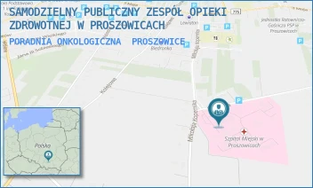PORADNIA ONKOLOGICZNA - SZPITAL IM. OJCA RAFAŁA Z PROSZOWIC SAMODZIELNY PUBLICZNY ZESPÓŁ OPIEKI ZDROWOTNEJ W PROSZOWICACH - UL. MIKOŁAJA KOPERNIKA 13,  PROSZOWICE