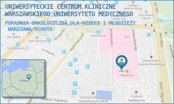 PORADNIA ONKOLOGICZNA DLA DZIECI I MŁODZIEŻY - UNIWERSYTECKIE CENTRUM KLINICZNE WARSZAWSKIEGO UNIWERSYTETU MEDYCZNEGO - ŻWIRKI I WIGURY 63A,  WARSZAWA OCHOTA