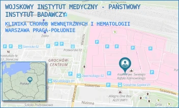 KLINIKA CHORÓB WEWNĘTRZNYCH I HEMATOLOGII - WOJSKOWY INSTYTUT MEDYCZNY - PAŃSTWOWY INSTYTUT BADAWCZY - SZASERÓW 128,  WARSZAWA PRAGA-POŁUDNIE