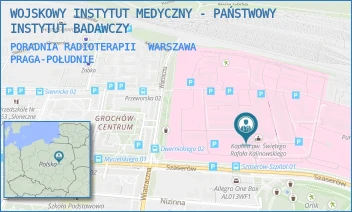 PORADNIA RADIOTERAPII - WOJSKOWY INSTYTUT MEDYCZNY - PAŃSTWOWY INSTYTUT BADAWCZY - SZASERÓW 128,  WARSZAWA PRAGA-POŁUDNIE