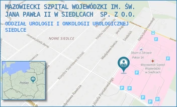 ODDZIAŁ UROLOGII I ONKOLOGII UROLOGICZNEJ - MAZOWIECKI SZPITAL WOJEWÓDZKI IM. ŚW. JANA PAWŁA II W SIEDLCACH  SP. Z O.O. - PONIATOWSKIEGO 26,  SIEDLCE