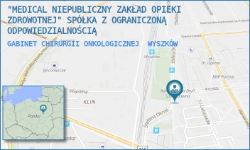GABINET CHIRURGII ONKOLOGICZNEJ - "MEDICAL NIEPUBLICZNY ZAKŁAD OPIEKI ZDROWOTNEJ" SPÓŁKA Z OGRANICZONĄ ODPOWIEDZIALNOŚCIĄ - OKRZEI 79,  WYSZKÓW