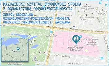 ZESPÓŁ ODDZIAŁÓW GINEKOLOGICZNO-POŁOŻNICZYCH (ODDZIAŁ ONKOLOGII GINEKOLOGICZNEJ) - MAZOWIECKI SZPITAL BRÓDNOWSKI SPÓŁKA Z OGRANICZONĄ ODPOWIEDZIALNOŚCIĄ - KONDRATOWICZA 8,  WARSZAWA
