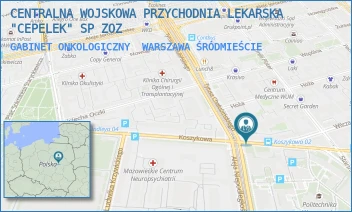 GABINET ONKOLOGICZNY - CENTRALNA WOJSKOWA PRZYCHODNIA LEKARSKA "CEPELEK" SP ZOZ - KOSZYKOWA 78,  WARSZAWA ŚRÓDMIEŚCIE