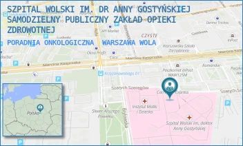 PORADNIA ONKOLOGICZNA - SZPITAL WOLSKI IM. DR ANNY GOSTYŃSKIEJ SAMODZIELNY PUBLICZNY ZAKŁAD OPIEKI ZDROWOTNEJ - MARCINA KASPRZAKA 17,  WARSZAWA WOLA