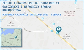 PORADNIA CHIRURGII ONKOLOGICZNEJ - ZESPÓŁ LEKARZY SPECJALISTÓW MEDICA GAŁCZYŃSKI I WSPÓLNICY SPÓŁKA KOMANDYTOWA - BRZESKA 131,  SIEDLCE