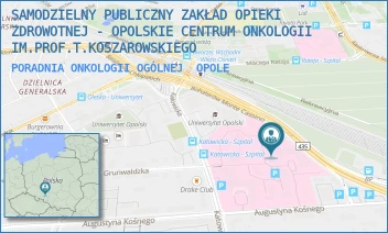PORADNIA ONKOLOGII OGÓLNEJ - SAMODZIELNY PUBLICZNY ZAKŁAD OPIEKI ZDROWOTNEJ - OPOLSKIE CENTRUM ONKOLOGII IM.PROF.T.KOSZAROWSKIEGO - UL. KATOWICKA 66A,  OPOLE