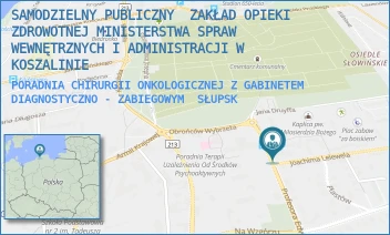 PORADNIA CHIRURGII ONKOLOGICZNEJ Z GABINETEM DIAGNOSTYCZNO - ZABIEGOWYM - SAMODZIELNY PUBLICZNY  ZAKŁAD OPIEKI ZDROWOTNEJ MINISTERSTWA SPRAW WEWNĘTRZNYCH I ADMINISTRACJI W KOSZALINIE - UL. JOACHIMA LELEWELA 58,  SŁUPSK