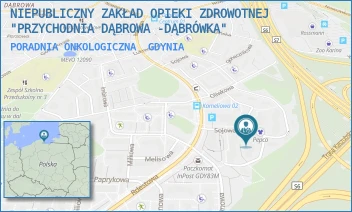 PORADNIA ONKOLOGICZNA - NIEPUBLICZNY ZAKŁAD OPIEKI ZDROWOTNEJ "PRZYCHODNIA DĄBROWA -DĄBRÓWKA" - UL. SOJOWA 33C,  GDYNIA