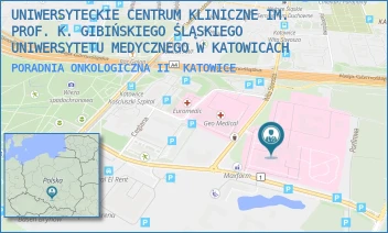 PORADNIA ONKOLOGICZNA II - UNIWERSYTECKIE CENTRUM KLINICZNE IM. PROF. K. GIBIŃSKIEGO ŚLĄSKIEGO UNIWERSYTETU MEDYCZNEGO W KATOWICACH - UL. CEGLANA 35,  KATOWICE