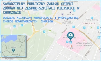 ODDZIAŁ KLINICZNY HEMATOLOGII I PROFILAKTYKI CHORÓB NOWOTWOROWYCH - SAMODZIELNY PUBLICZNY ZAKŁAD OPIEKI ZDROWOTNEJ ZESPÓŁ SZPITALI MIEJSKICH W CHORZOWIE - UL. STRZELCÓW BYTOMSKICH 11,  CHORZÓW