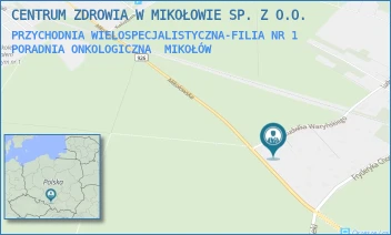 PRZYCHODNIA WIELOSPECJALISTYCZNA-FILIA NR 1 PORADNIA ONKOLOGICZNA - CENTRUM ZDROWIA W MIKOŁOWIE SP. Z O.O. - UL. LUDWIKA WARYŃSKIEGO 2,  MIKOŁÓW