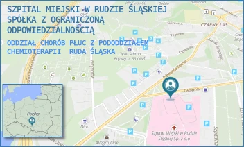 ODDZIAŁ CHORÓB PŁUC Z PODODDZIAŁEM CHEMIOTERAPII - SZPITAL MIEJSKI W RUDZIE ŚLĄSKIEJ SPÓŁKA Z OGRANICZONĄ ODPOWIEDZIALNOŚCIĄ - UL. GŁÓWNA 11,  RUDA ŚLĄSKA