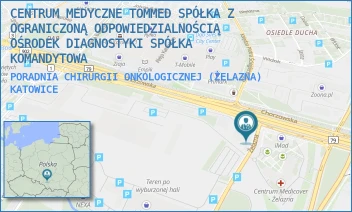 PORADNIA CHIRURGII ONKOLOGICZNEJ (ŻELAZNA) - CENTRUM MEDYCZNE TOMMED SPÓŁKA Z OGRANICZONĄ ODPOWIEDZIALNOŚCIĄ OŚRODEK DIAGNOSTYKI SPÓŁKA KOMANDYTOWA - UL. ŻELAZNA 1,  KATOWICE