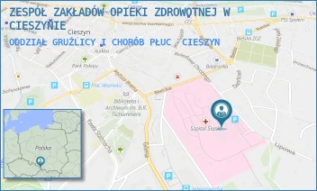 ODDZIAŁ GRUŹLICY I CHORÓB PŁUC - ZESPÓŁ ZAKŁADÓW OPIEKI ZDROWOTNEJ W CIESZYNIE - UL. BIELSKA 4,  CIESZYN