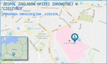 PORADNIA ONKOLOGICZNA - ZESPÓŁ ZAKŁADÓW OPIEKI ZDROWOTNEJ W CIESZYNIE - UL. BIELSKA 4,  CIESZYN