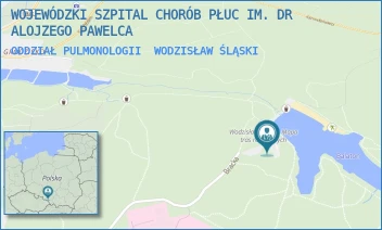ODDZIAŁ PULMONOLOGII - WOJEWÓDZKI SZPITAL CHORÓB PŁUC IM. DR ALOJZEGO PAWELCA - UL. BRACKA 13,  WODZISŁAW ŚLĄSKI