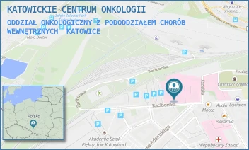 ODDZIAŁ ONKOLOGICZNY Z PODODDZIAŁEM CHORÓB WEWNĘTRZNYCH - KATOWICKIE CENTRUM ONKOLOGII - UL. RACIBORSKA 27,  KATOWICE