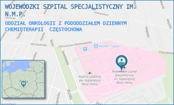 ODDZIAŁ ONKOLOGII Z PODODDZIAŁEM DZIENNYM CHEMIOTERAPII - WOJEWÓDZKI SZPITAL SPECJALISTYCZNY IM. N.M.P. - UL. BIALSKA 104/118,  CZĘSTOCHOWA
