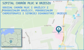 ODDZIAŁ CHORÓB PŁUC I GRUŹLICY Z PODODDZIAŁEM GRUŹLICY, PODODDZIAŁEM CHEMIOTERAPII I SZYBKIEJ DIAGNOSTYKI - SZPITAL CHORÓB PŁUC W ORZESZU - UL. GLIWICKA 20,  ORZESZE