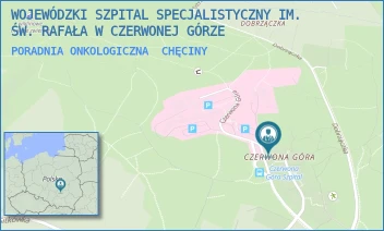 PORADNIA ONKOLOGICZNA - WOJEWÓDZKI SZPITAL SPECJALISTYCZNY IM. ŚW. RAFAŁA W CZERWONEJ GÓRZE - CZERWONA GÓRA 10,  CHĘCINY