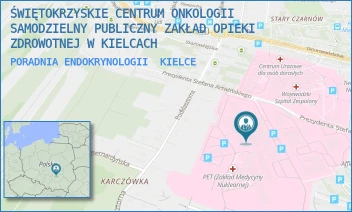 PORADNIA ENDOKRYNOLOGII - ŚWIĘTOKRZYSKIE CENTRUM ONKOLOGII SAMODZIELNY PUBLICZNY ZAKŁAD OPIEKI ZDROWOTNEJ W KIELCACH - ARTWIŃSKIEGO 3,  KIELCE