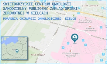 PORADNIA CHIRURGII ONKOLOGICZNEJ - ŚWIĘTOKRZYSKIE CENTRUM ONKOLOGII SAMODZIELNY PUBLICZNY ZAKŁAD OPIEKI ZDROWOTNEJ W KIELCACH - ARTWIŃSKIEGO 3,  KIELCE