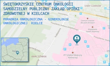 PORADNIA ONKOLOGICZNA - GINEKOLOGII ONKOLOGICZNEJ - ŚWIĘTOKRZYSKIE CENTRUM ONKOLOGII SAMODZIELNY PUBLICZNY ZAKŁAD OPIEKI ZDROWOTNEJ W KIELCACH - ARTWIŃSKIEGO 3,  KIELCE