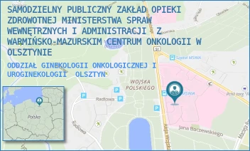 ODDZIAŁ GINEKOLOGII ONKOLOGICZNEJ I UROGINEKOLOGII - SZPITAL KLINICZNY MINISTERSTWA SPRAW WEWNĘTRZNYCH I ADMINISTRACJI Z WARMIŃSKO-MAZURSKIM CENTRUM ONKOLOGII W OLSZTYNIE - WOJSKA POLSKIEGO 37,  OLSZTYN